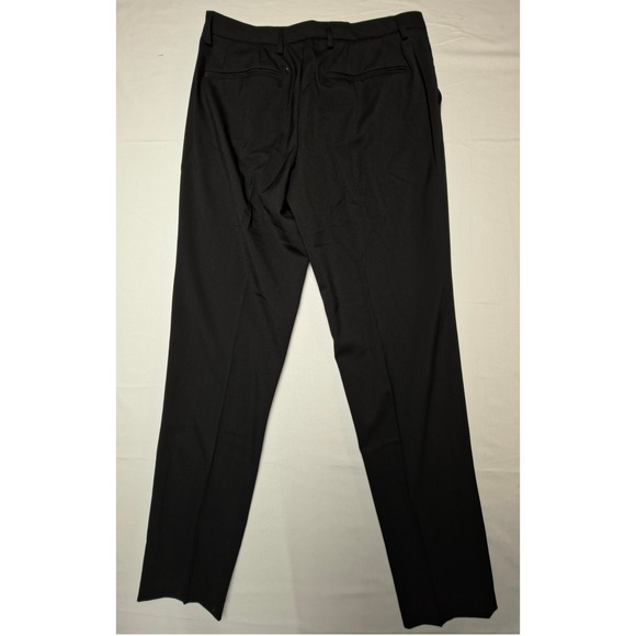 Nova Men Dress Pants Mens 32 Black Straight Leg Viscose Stretch Casual Trouser - Picture 2 of 7